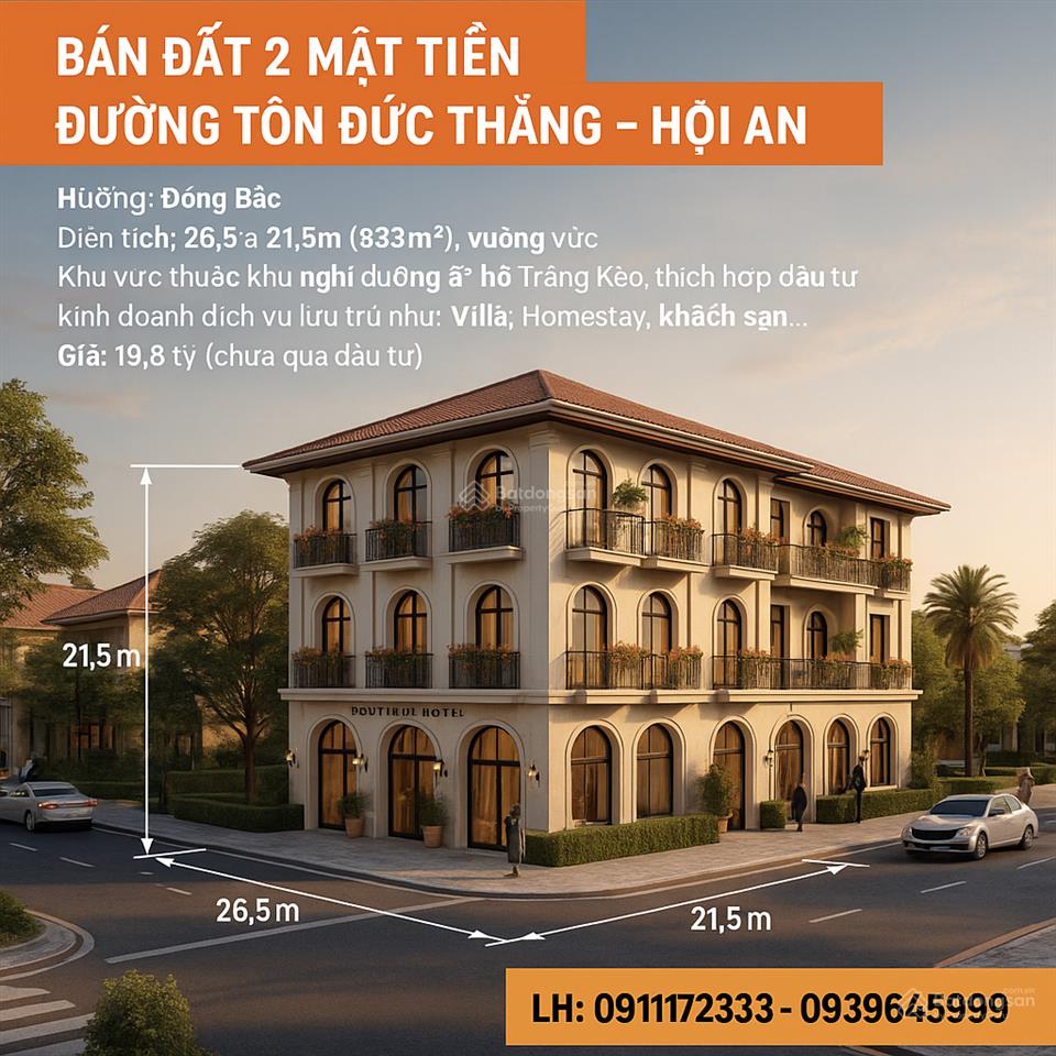 Sập hầm 533m2 2 mt tôn đức thắng 10.5m, hội an đà nẵng vị trí cực hiếm giá rẻ nhất