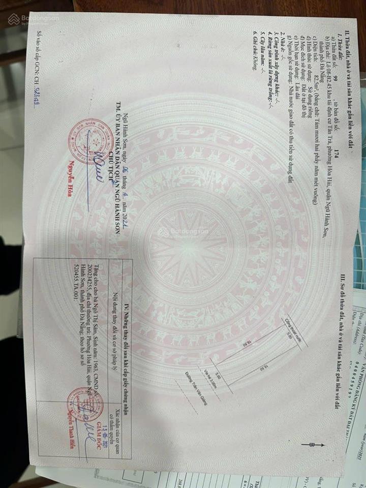 Bán trần văn giảng biển tân trà83m2, giá rẻ nhất thị trường