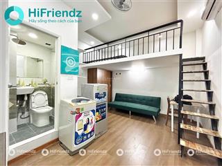 Phòng dạng gác full nội thất  máy giặt riêng, gần bờ kè hs  ts, tiện đi qua chợ tân định q1