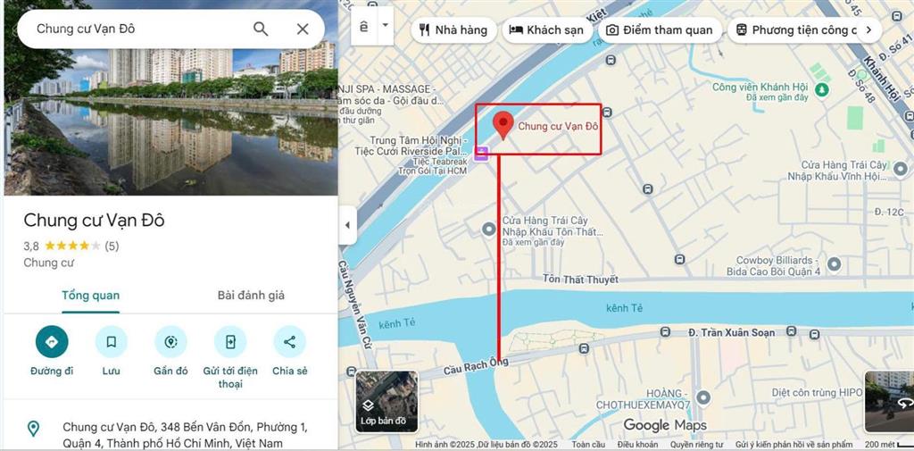 Chung cư vạn đô q4  59m² 1pn  ban công đông nam nắng sáng, gió mát view kênh tẻ q7