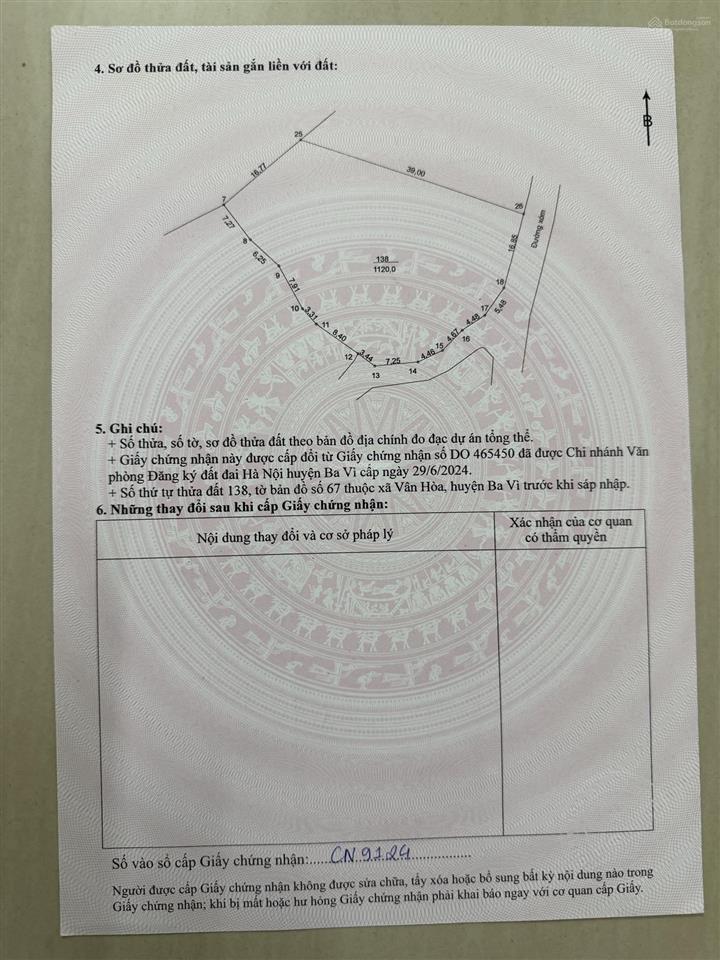 Chính chủ gửi bán lô góc 2 mặt tiền. dt 1120m2, thổ cư 125m2