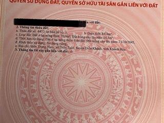 Lô góc hơn 7m mặt tiền oto quay đầu, đối diện bến xe phía nam, xã diên toàn