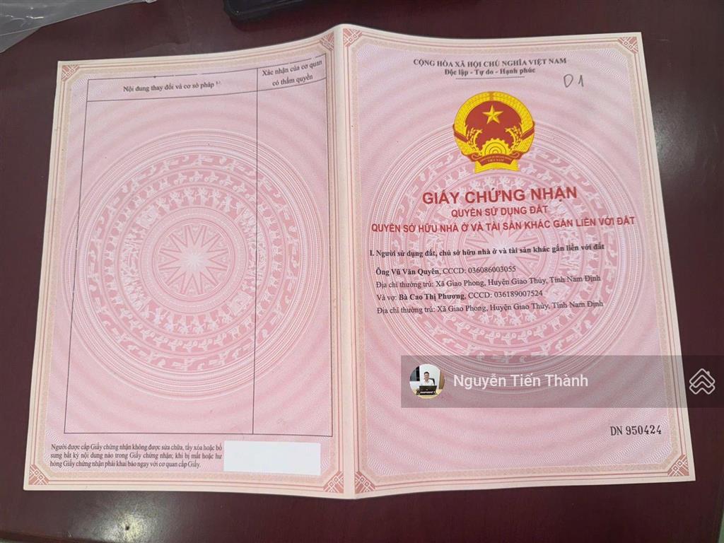 Bán đất biển tại xã giao phong giá 1,4 tỷ rẻ đẹp nhất thị trường sổ đỏ cất két