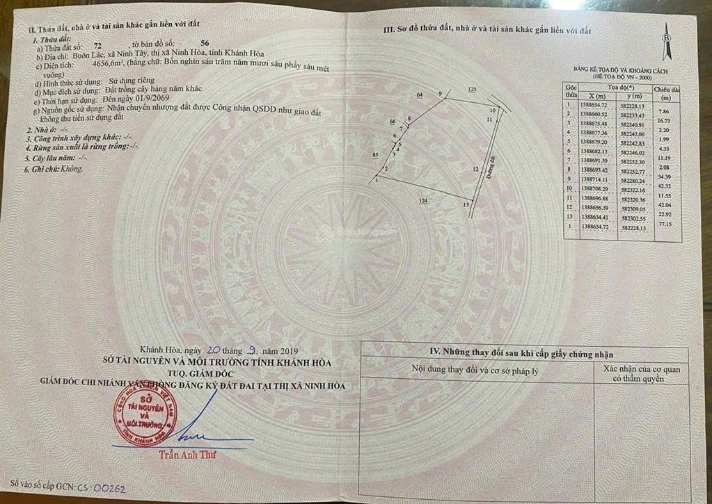 Bán đất xã ninh tây có dt 20.439 m2 gần đường vận hành