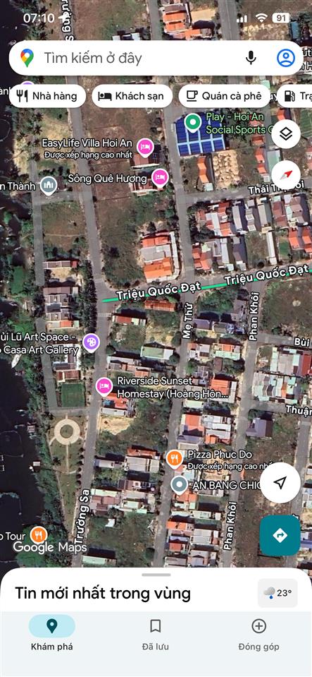 Bán đất làng chài tân thành hội an.diện tích230m ,mặt tiền 9,5m ,đường trường sa.giá42 triệu/m