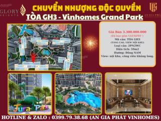 Chuyển nhượng độc quyền căn hộ 2pn  59m2 tại glory heights giá 3ty3