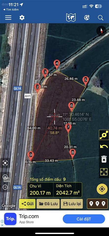 Cần bán đất mặt tiền ql 1a, phước nam, huyện thuận nam, tỉnh ninh thuận