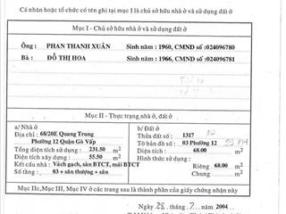 Ngân hàng rao bán nhà ở đầy đủ nội thất hẻm xe tải 1358 quang trung, phường 14, gò vấp. giá 7.9 tỷ