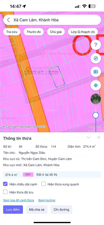 Bán đất full thổ cư  trung tâm cam đức  ngang 11m  vùng lõi đô thị mới cam lâm  gần ql1a