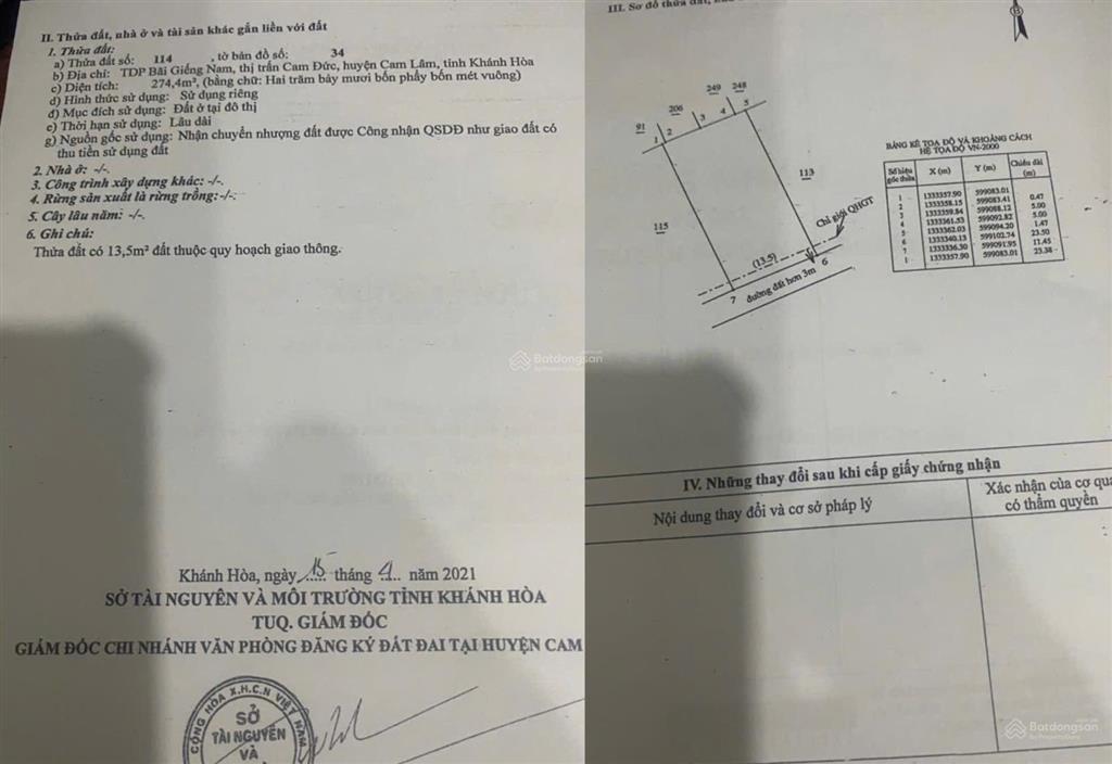 Bán đất full thổ cư  trung tâm cam đức  ngang 11m  vùng lõi đô thị mới cam lâm  gần ql1a