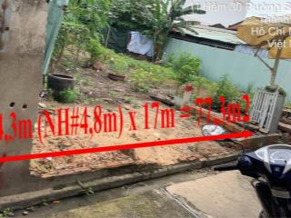 Hàng hiếm khó tìm  bán đất 77,3m2 tại hẻm 12 đường số 10, tăng nhơn phú b, quận 9 (cũ)