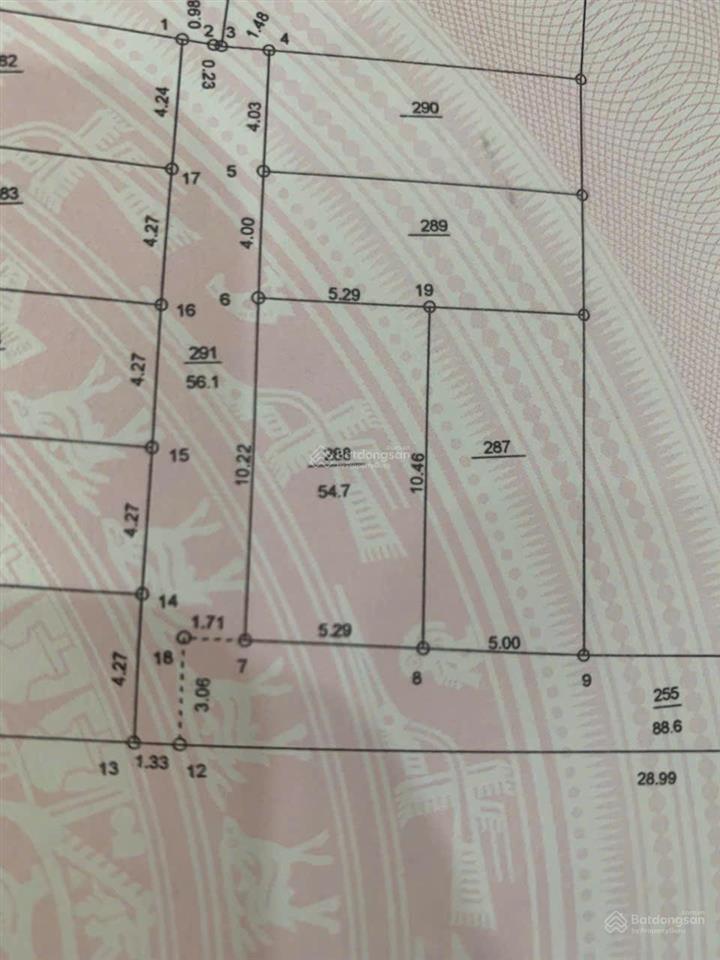 Lô góc đẹp ô tô đỗ cửa tự nhiên, thường tín diện tích 54,7m2, mt = hậu 5,29m