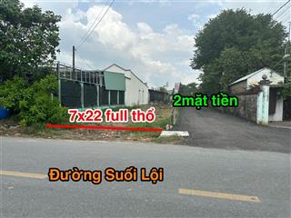 Bán đất 2 mặt tiền đường suối lội gần trường thpt tân thông hội 155m2 full thổ.giá 780tr.