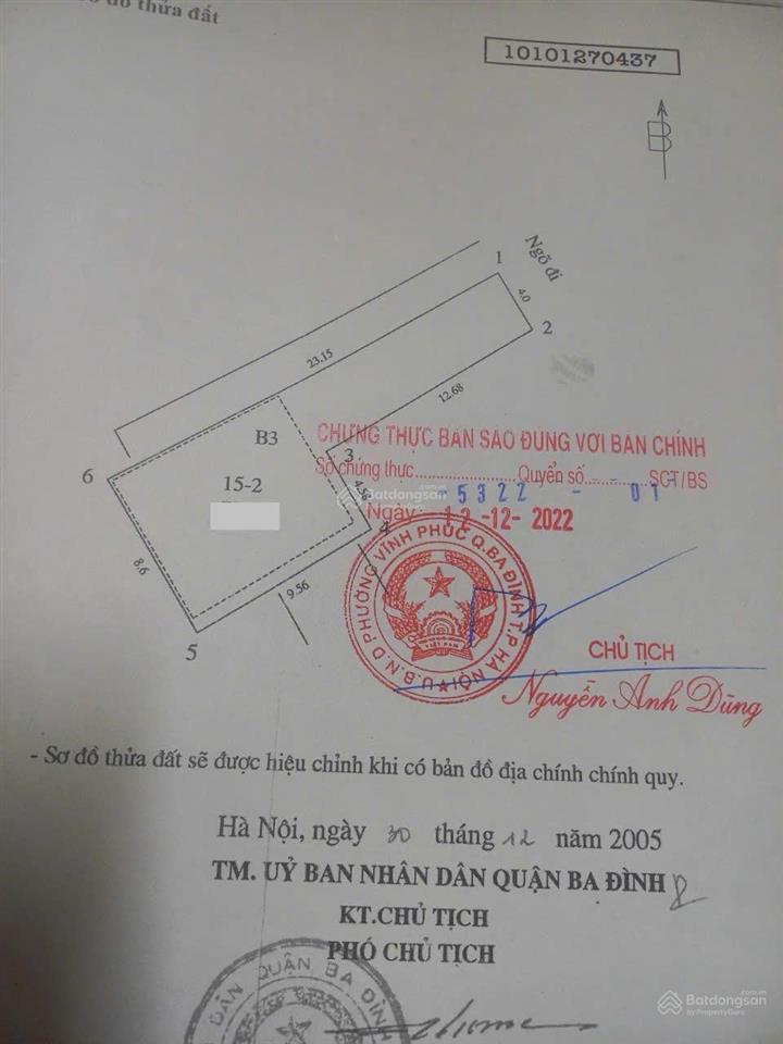 Bán căn nhà đất diện tích 140m2, có nhà 3t, 6pn tại đường bưởi, ngọc hà, sđcc, giá bán 27 tỷ có tl