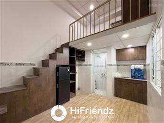 Cho thuê chdv  có gác cao 1m7, 28m2, 5,3 triệu, tại âu dương lân  thang máy  full nội thất