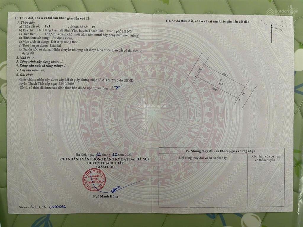 Đất đẹp, vị trí đẹp, giá đầu tư dt 187m2 full thổ cư, tuyến 2 đường 420