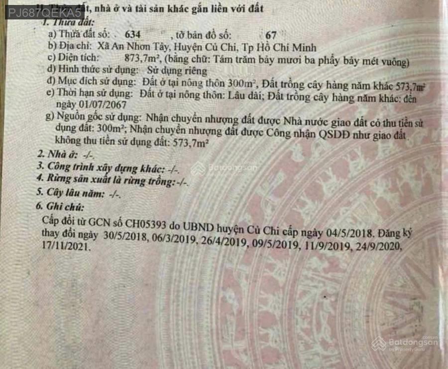 Bán đất ngộp mặt tiền an nhơn tây, củ chi 875m2 có thổ cư.