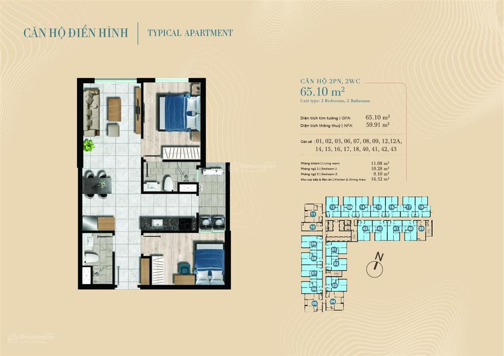 Bán nhanh căn hộ the gió view sông 2pn, 65m2 tầng trung chỉ 2,88 tỷ thanh toán chỉ 273 triệu