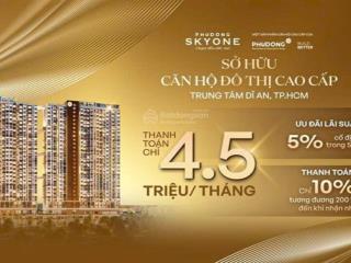 Thanh toán chỉ 4,5tr/ tháng, ưu đãi lãi suất 5% trong 5 năm, thanh toán 10% cho đến khi nhận nhà