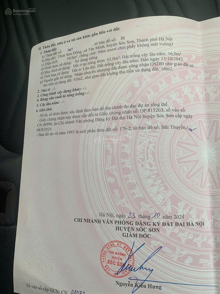 Cần bán lô góc 2 mặt tiền tại thôn vệ sơn đông tân minh sóc sơn hà nội