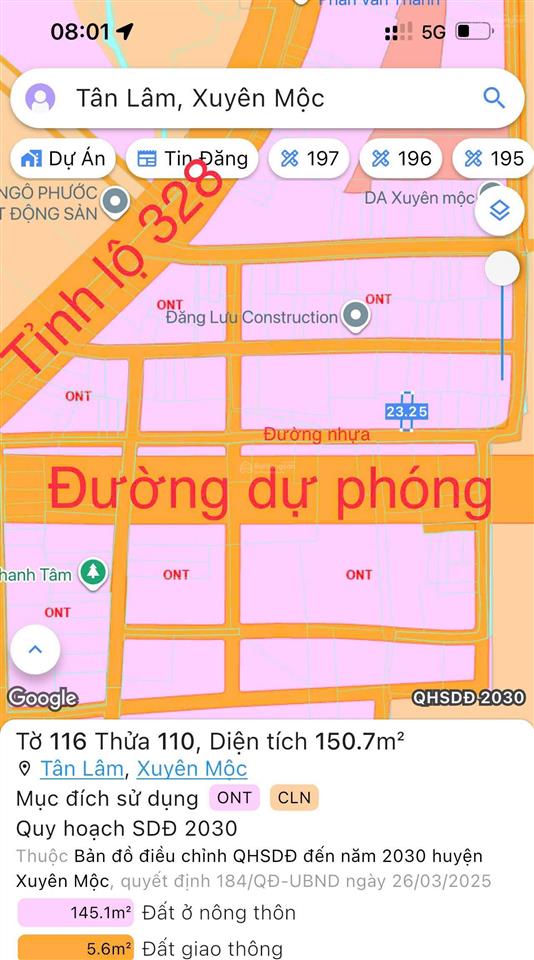 Đất tặng nhà tân lâm  xuyên mộc  brvt