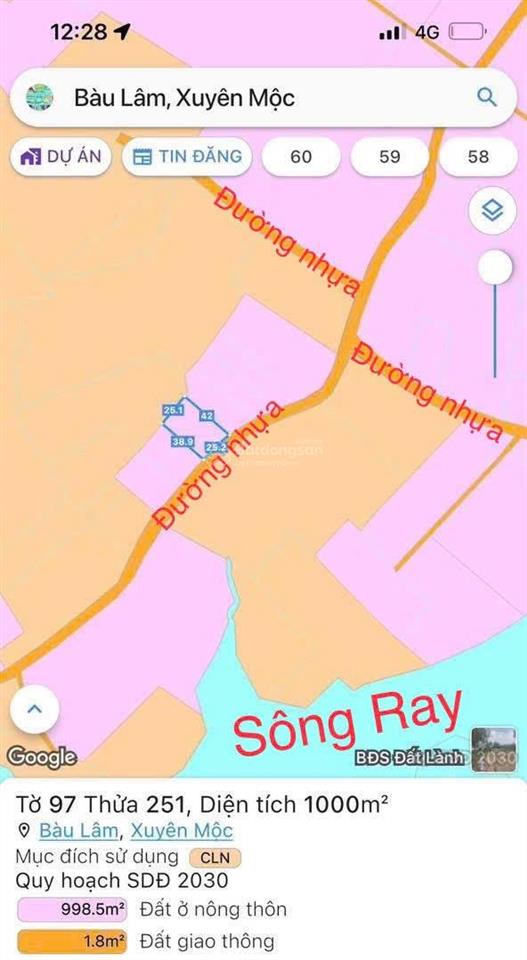 Đất bàu lâm  xuyên mộc  brvt