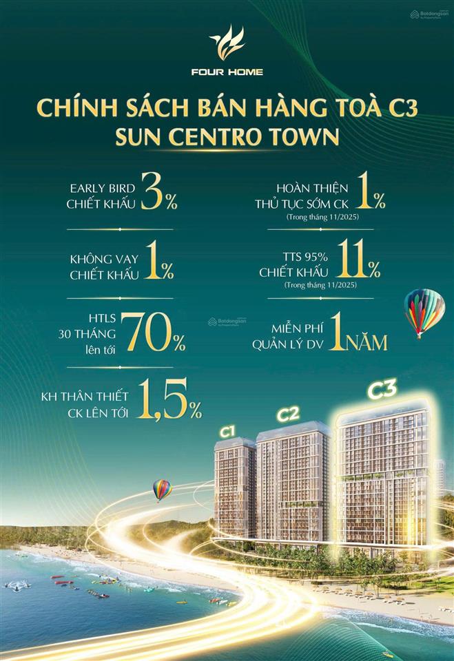 Chính chủ cần bán căn studio tại sun centro town, 2 tỷ 3 , đầy đủ nội thất