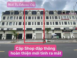 Cặp shop đập thông mới toanh song hành lakeview city cho thuê 107tr/th