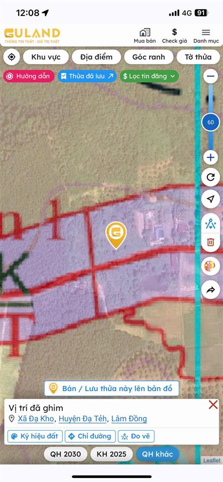 Bán lỗ 1,85 ha đất mặt tiền 146m ngang đường ô tô cách tt thị trấn đạ tẻh 1,6km, đã tách 6 sổ