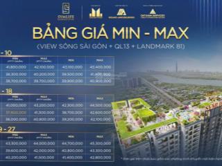 Bảng giá căn hộ symlife chi tiết từng tầng, từng view  view landmark 81 đẹp mê, giá ưu đãi sốc
