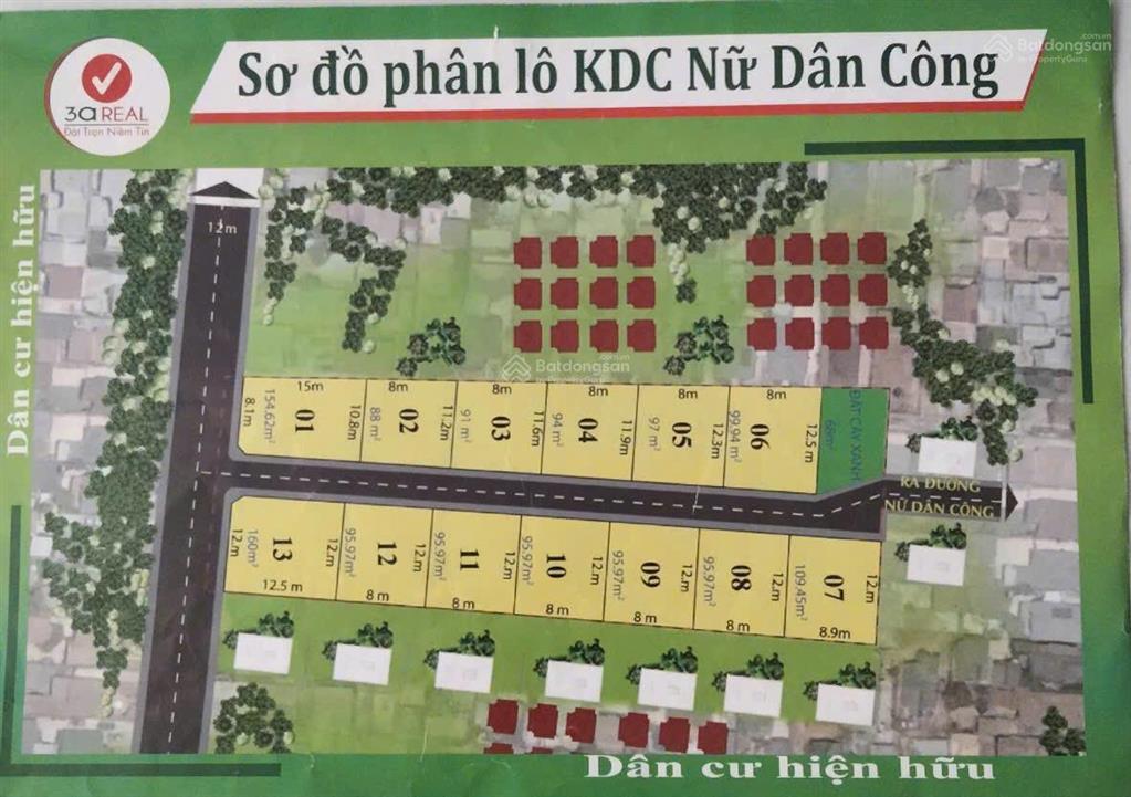 Chính chủ bán lô đất 2 mặt tiền đường nữ dân công có sổ hồng, gpxd