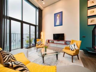 Cho thuê ch penstudio 76m  90m  180m, thiết kế duplex thông tầng, full đồ nội thất, view tầng đẹp