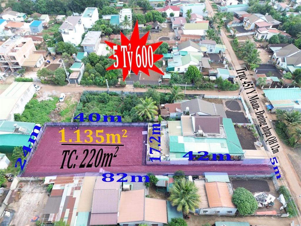 Mảnh đất siêu hiếm 451 y moan 1.135m² nở hậu, thổ cư nhiều giá đầu tư