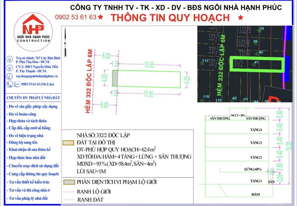 Hh 1% nhờ ace chạy phụ 95tr/m2 dt 4x17m(cn 68m2) hẻm 6m thông độc lập gò dầu, p tân quý, q tân phú