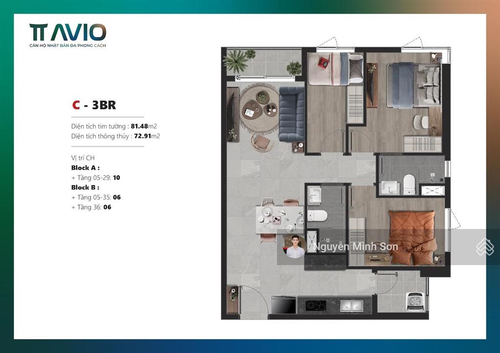 Tt avio bán căn 3pn nội bộ chiết khấu 4%. giá 3.2 tỷ giai đoạn đầu. căn góc hoa hậu tháp orion