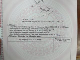 Bán đất nam từ liêm  diện tích 62 m  ngõ nông , rộng 10 m ra trục chính kinh doanh