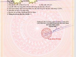 Bán gấp đất thổ cư an linh phú giáo giá rẻ nhất khu vực chỉ 750 triệu