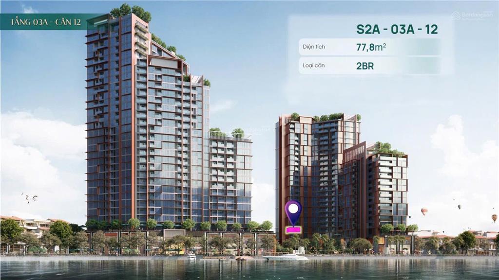 Căn 2pn/77.8m2 giá 5.977 tỷ view sông hàn dự án sun symphony
