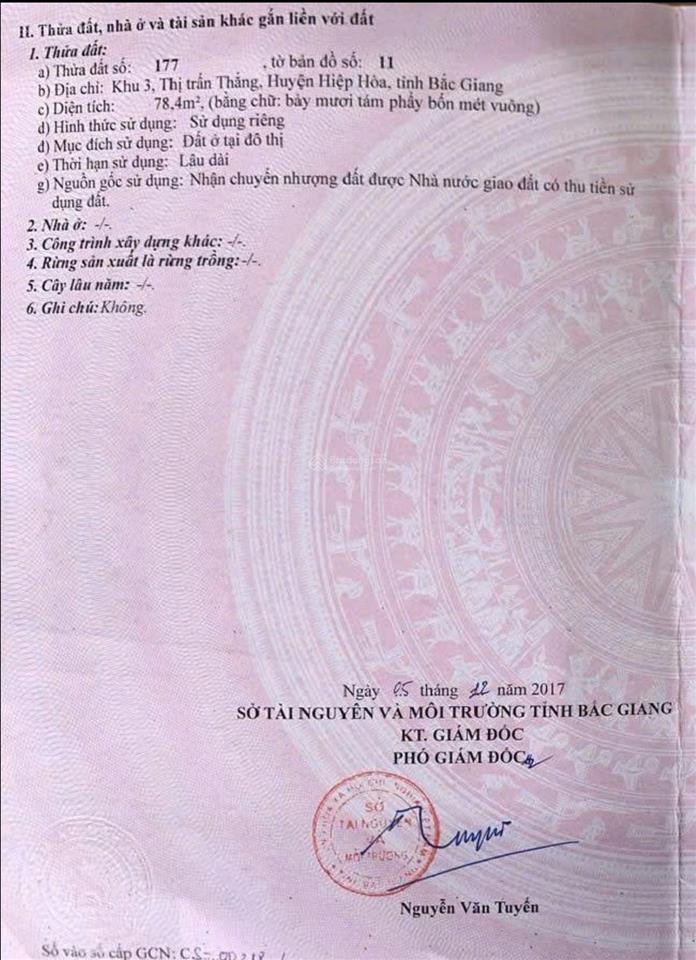 3t  79m2  mặt tiền 5m  khu (lô tây) phân lô cán bộ. vỉa hè 1,5m đường 8m. gara 7 chỗ. sổ cất két