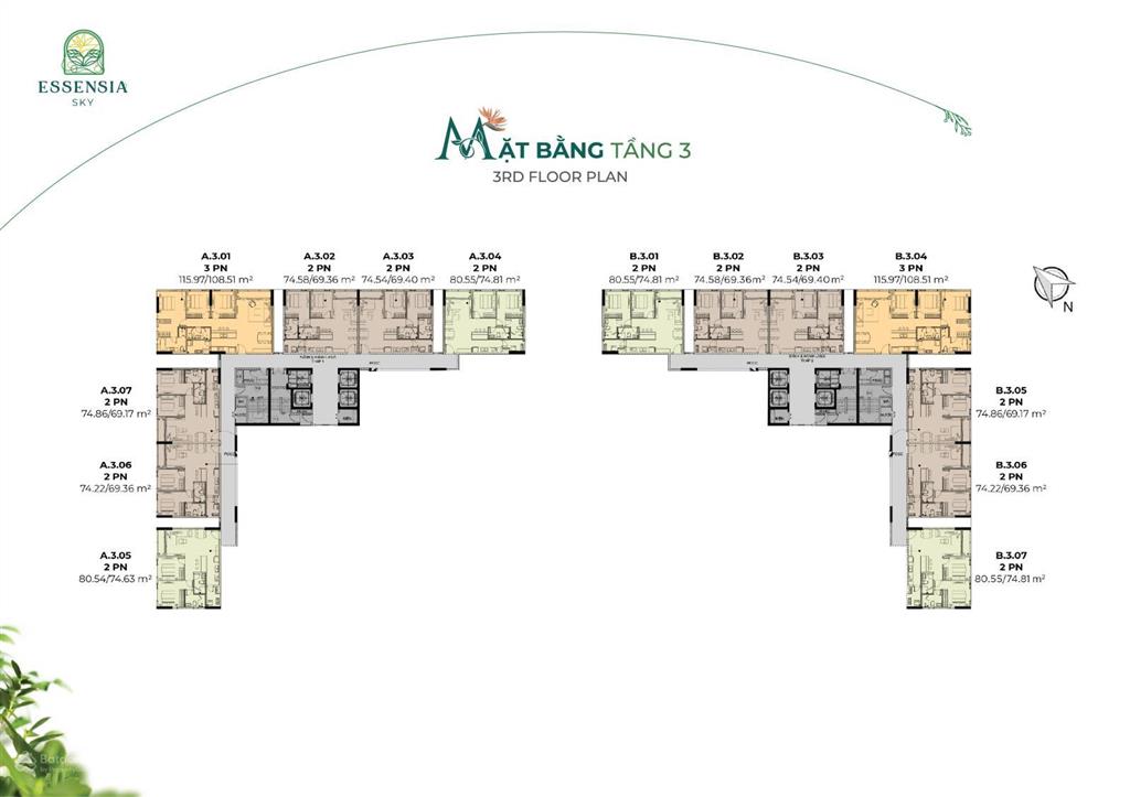 Căn góc view pmh, tầng cao essensia sky, lịch chuẩn  giá 6,9 tỷ, view cực thoáng