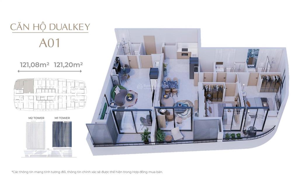 Căn hộ 3 phòng ngủ dualkey đối diện đà nẵng downtownview pháo hoa diff, thích hợp đầu tư dòng tiền