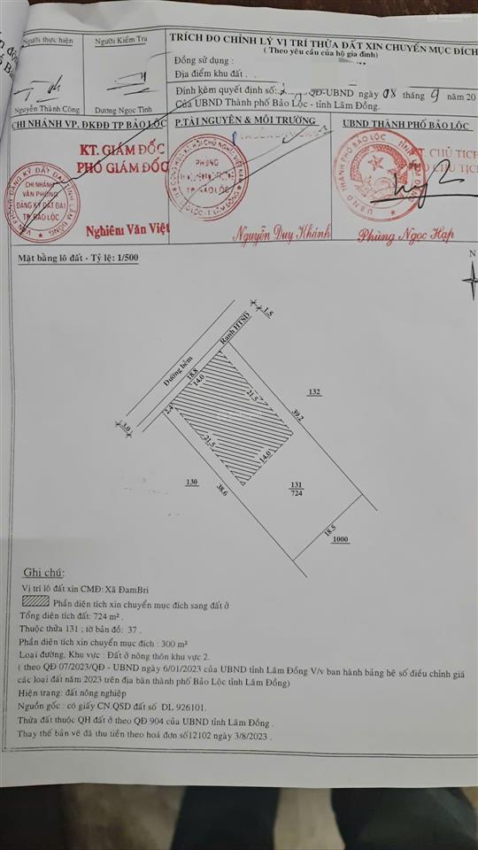 Bán đất sẵn thổ cư 724m2 hẻm lý thái tổ, đamri giá ngộp
