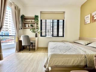 Khai trương căn 1pn bancol tách bếp 45m2 full nt máy giặt riêng gần vlu cs2 tại lê trực bình thạnh