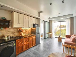 Cho thuê căn hộ 1 phòng ngủ ban công tone gỗ sang trọng trung tâm quận 1 sát chợ bến thành