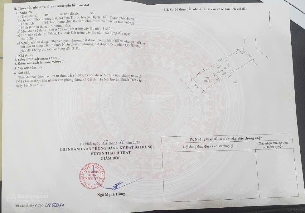 Cơ hội vàng lô đất 2 mặt tiền tại yên trung, thạch thất, đất đẹp tại hoà lạc