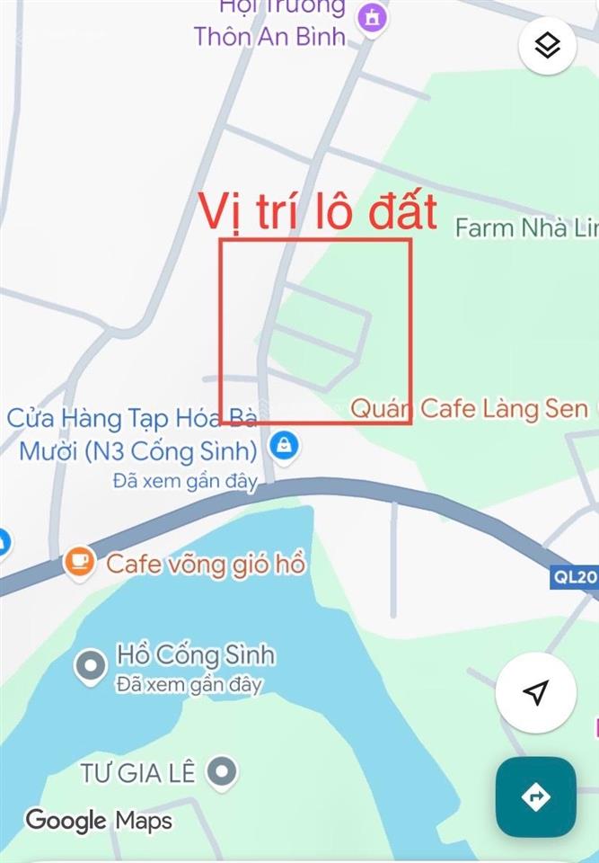 Bán đất sổ đỏ thổ cư ngay hồ cống sình cách quốc lộ 20 chỉ 200m, diện tích đa dạng, dân cư sầm uất