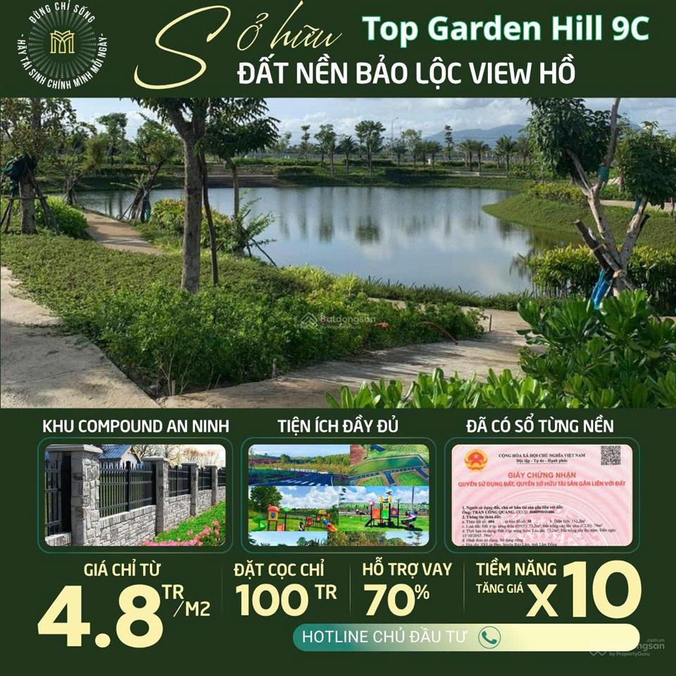 Chỉ 6tr/m2 sở hữu ngay đất nền view đồi săn mây dt 140m2 sổ đỏ, thổ cư toàn phần, xây dựng tự do