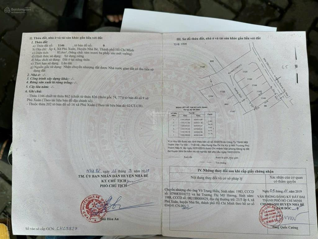 Chính chủ gửi bán lô đất 2 mặt tiền full thổ cư, xây tự do