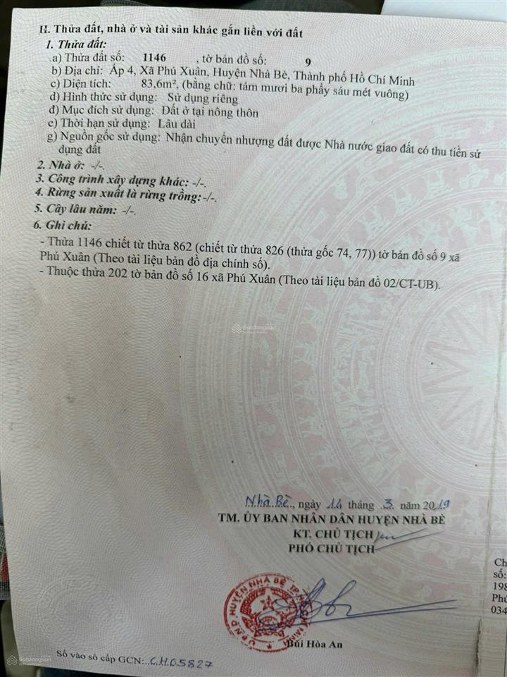 Chính chủ gửi bán lô đất 2 mặt tiền full thổ cư, xây tự do