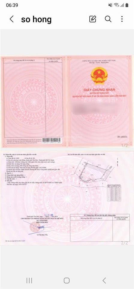 1490m2 thủ đức, phường linh đông, đường nhựa 10m